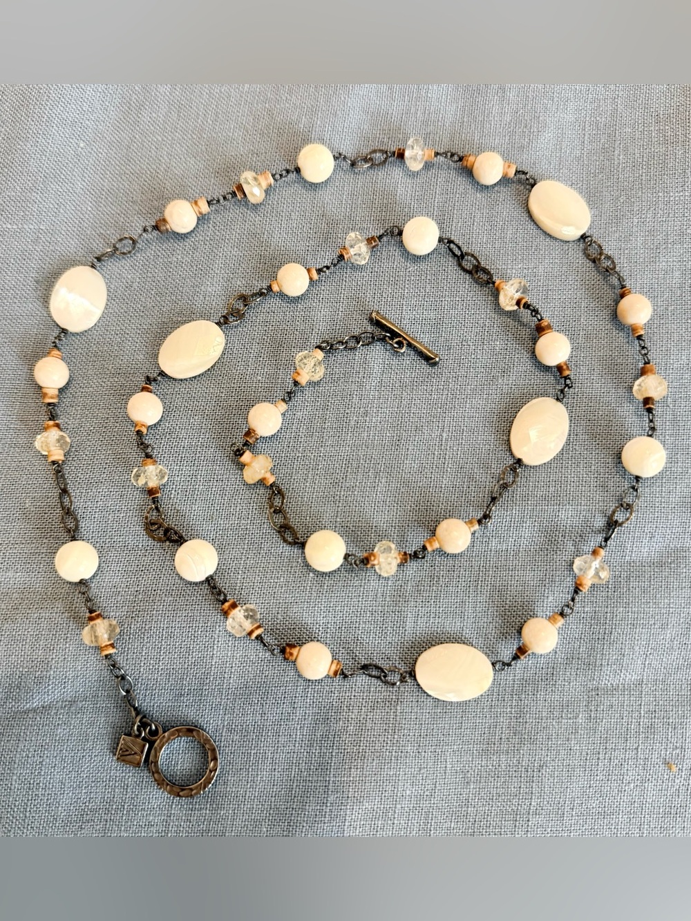 Silpada “Faceted Mother of Pearl Quartz Necklace” — style #N1504 - 36”